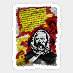 Hand Drawn Drawing Portrait of Karl Marx Sticker